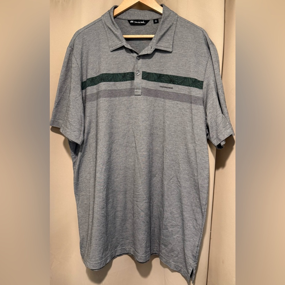 🏌️ TravisMathew Golf Polo Shirt XXL Gray Performance Stretch Peru